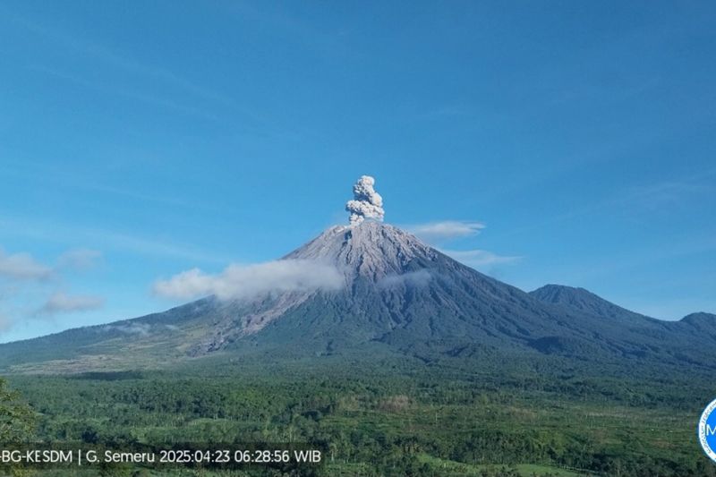 Gunung Semeru Erupsi, Letusan Terekam Setinggi 900 Meter di Atas Puncak